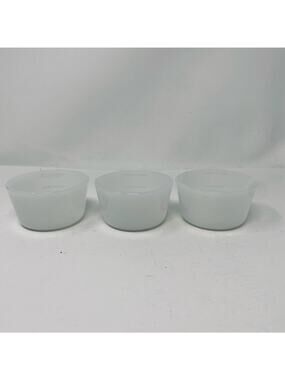 Bakelite milk glass white small ramekins, set of 3